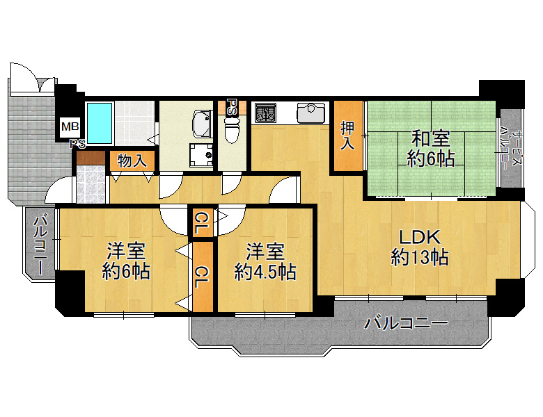 【住之江区】新北島2丁目 シャルマンフジ住之江公園・アミューゼ　3階　1,980万円
