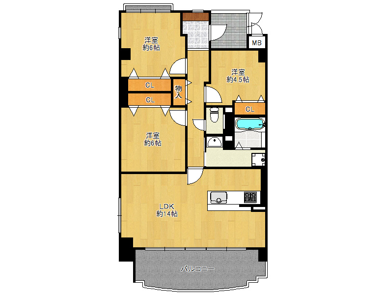 【住吉区】万代6丁目 キャスビック帝塚山　3階　3198万円　岡本