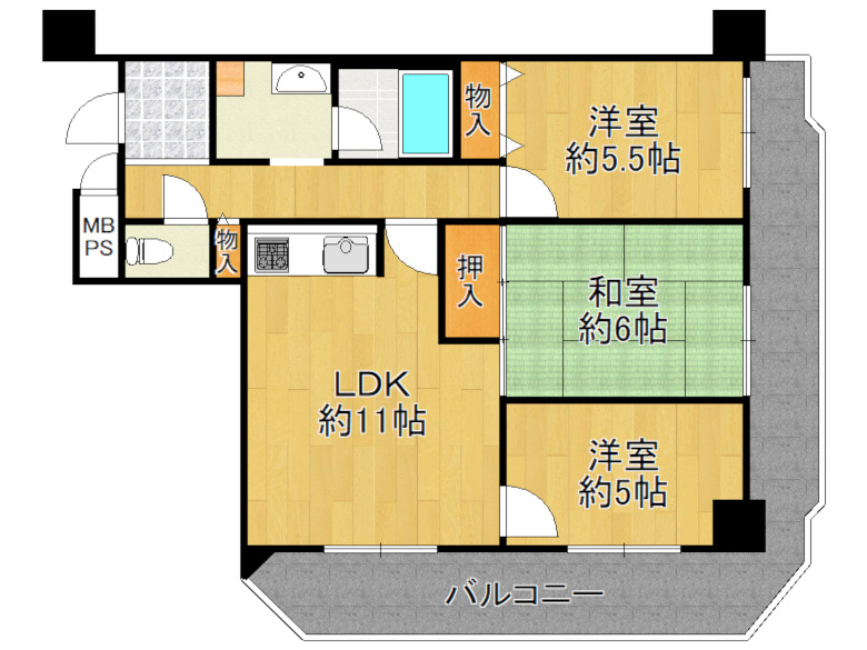 【阿倍野区】天王寺町北3丁目　天王寺グランドハイツ　5階　3180万円　S　価変