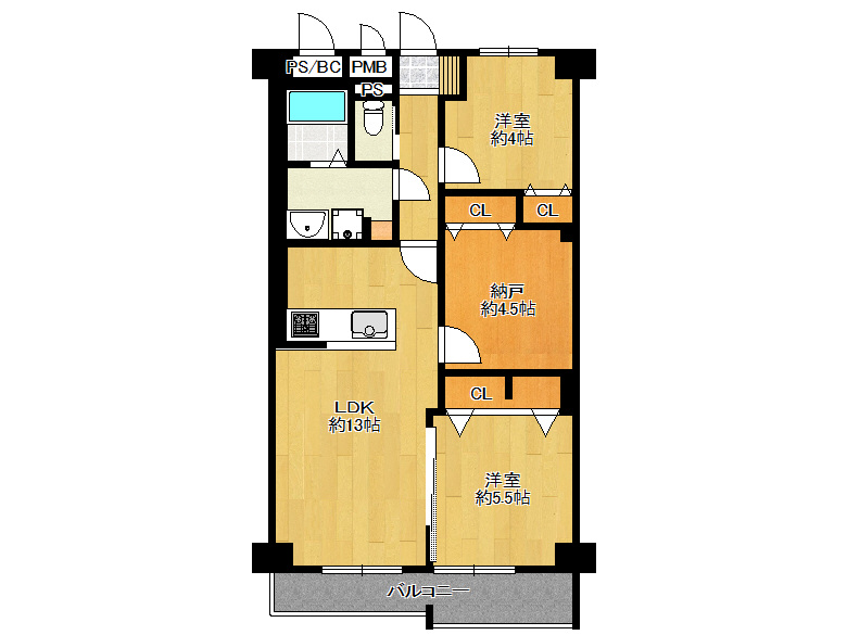 【住之江区】新北島3丁目9-4　新北島コーポ4号棟　4階　1980万円　な