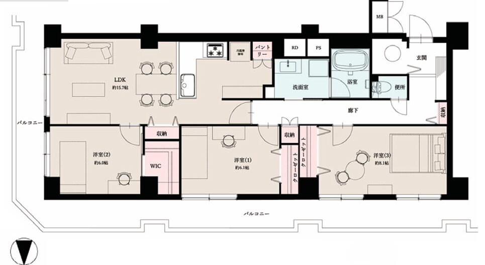【北区】大淀中4丁目　大淀町スワローハイツ　4階　3598