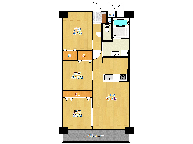 【住之江区】緑木1丁目　ハイツみどり木　608号室　1898万円