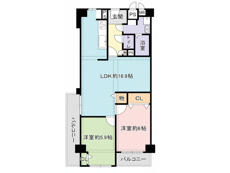 【生野区】新今里1丁目7-1　シャルマンコーポ今里　401号室（南西角）　2480万