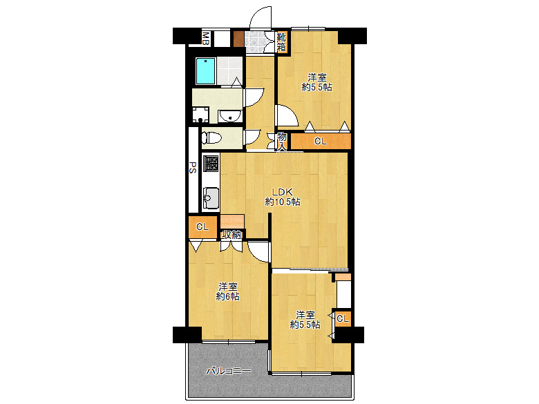 【住之江区】粉浜西1丁目　エバーグリーン住吉　3階　2280万円