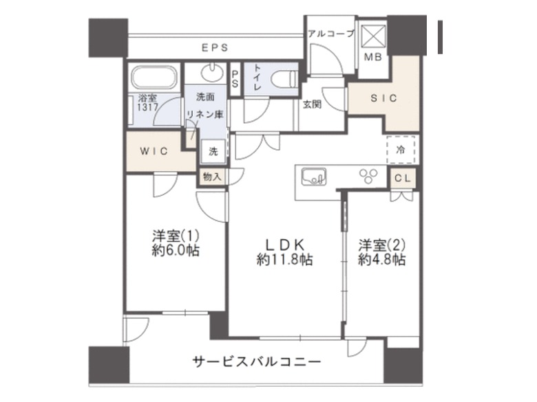 【福島区】福島2丁目　シエリアタワー中之島　34階　8780万円