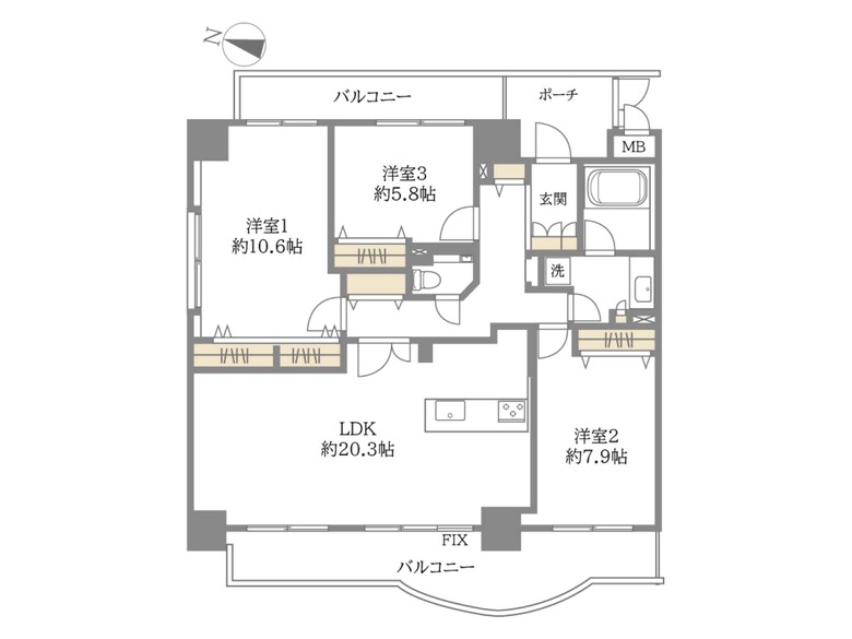 【西区】川口3丁目　シテヌーブ阿波座　309号室　5680万円